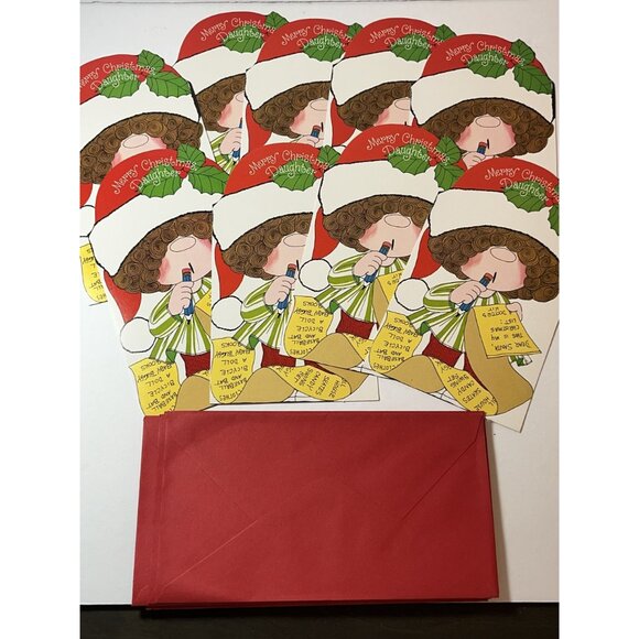 Vtg Merry Christmas Daughter Wish List Greeting Cards Anne Wingert Lot New READ - Picture 7 of 9